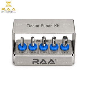 R.A.A.INTERNATIONAL Dental Implant Tissue <b>Punch</b> Kit 5-Piece Manual Steel <b>Punch</b> <b>Set</b> Storage Case CE Certified RAA-137 Silver - Product Image 4