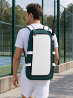 Sac à dos de tennis personnalisé en PVC 600D imperméable, avec compartiment à chaussures, 50-70L, pour padel, pickleball, hommes et femmes