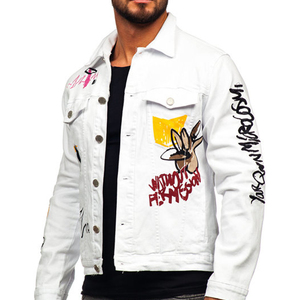 Chaquetas de hombre, chaquetas de hombre, chaqueta para hombre moda liso lavado botón abrigo hombres Slim Fit Jean chaqueta - Product Image 4