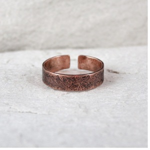 2022 floride gros bijoux chrétiens conception Simple pur large bague en cuivre moderne pour hommes 1.5mm épais anneau texturé pour les femmes - Product Image 5