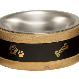 Standard qualität Pet Bowl Custom ized Logo Verfügbar Holz gefertigte Pet Bowl zum Verkauf von indischen Exporteuren