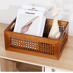 Best Selling Set of 2 Handicraft Rattan Wood <b>Woven</b> Storage <b>Basket</b> Rattan Box High Quality From Vietnam - Product Image 6