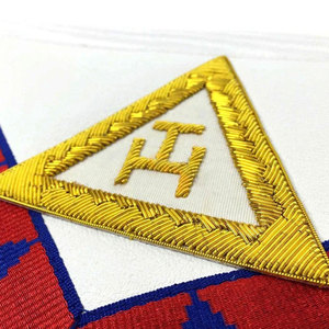 Tabliers maçonniques en velours de haute qualité avec broderie à la main dorée Nouvelle arrivée Régalia réglable Commande en vente chez Ronpex - Product Image 1