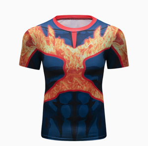 T-shirt de compression de gymnastique pour hommes personnalisé T-shirt de fitness tricoté à coupe ajustée activé par la sueur - Product Image 2