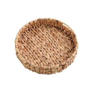 Fabricación de jacinto de agua tejido, bandeja de servicio decorativa redonda, artículos de cocina al por mayor de Vietnam para almacenamiento - Product Image 2