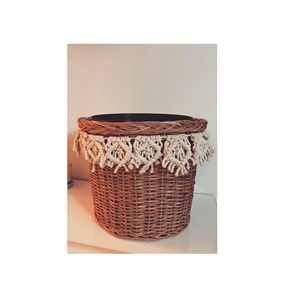 Cesta hecha a mano de diseño Industrial, cesta de almacenamiento de paja, cesta de macramé de algas marinas con asa, cesta de ratán para decoración del hogar - Product Image 2