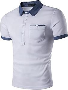 เสื้อโปโลระบายอากาศสำหรับผู้ชายผ้าโพลีเอสเตอร์ผ้าคอตตอนพิมพ์ลายแบบแห้งเร็วโลโก้ตามสั่ง - Product Image 2