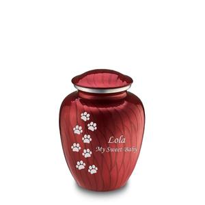 Pink Enamel <b>Pet</b> Cremation Urn Paw Print Design Metal Urns Dog And Cat Burial <b>Ashes</b> <b>Keepsake</b> Wholesale Cremation Urns For Animal - Product Image 2