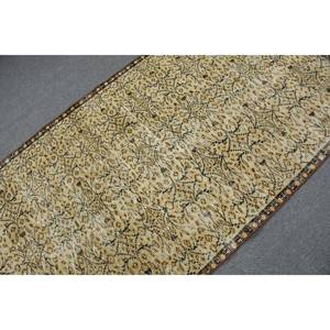 Tapis en laine turque vintage 4.3x8,9 pieds Beige et marron patchwork tissage plat avec support en latex pour décorations de salon 4m de largeur - Product Image 5
