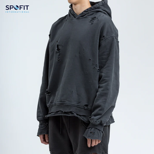 Sweat-shirt vintage surdimensionné pour homme, délavé à l'acide, délavé, lourd, 100% coton, écologique, sweat-shirt à capuche tendance 2026 - Product Image 3