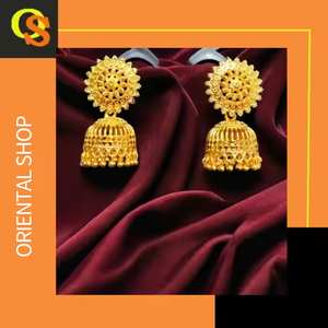 Low Prices <b>Earrings</b> Set with Traditional Designed 22CT Gold Plated Jhumka Style <b>Earrings</b> Jewelry for Women Wear - Product Image 3