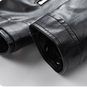 Veste en cuir PU personnalisée en cuir véritable de haute qualité pour hommes vestes de moto tendance décontractée à la mode - Product Image 6