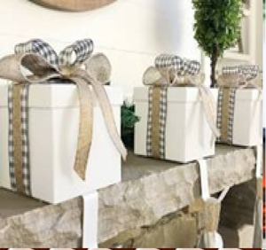 Supports de bas d'arbre de Noël, décor de manteau brun rustique, crochets d'arbre de fonte. Disponible aux prix de gros. - Product Image 3