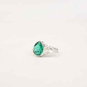 Anillo de Esmeralda Verde Hecho a Mano, Plata de Ley 925, Gema en Forma de Pera, Joyería Elegante, Regalo para Mujer, Diseño Bohemio - Product Image 5