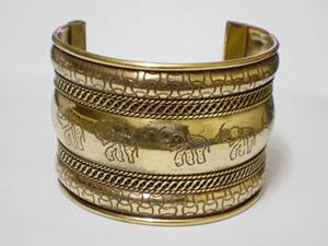 Luxury Gold Plated Copper Cuff Bangle For Women Traditional Elephant Motif Embossed Design Solid <b>Metal</b> <b>Bracelet</b> Handmade - Product Image 3