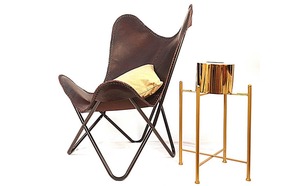 เก้าอี้หนังผีเสื้อสีน้ำตาลโบราณเก้าอี้พักผ่อนแบบพับได้ทำด้วยมือกรอบเหล็กสไตล์เรียบง่ายสำหรับบ้านสำนักงานในร่มห้องนั่งเล่น - Product Image 5