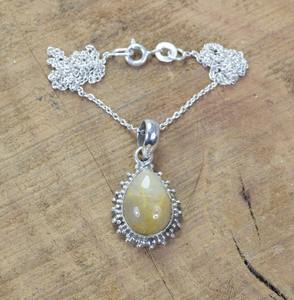 Pendentif mode rutile doré pendentif en argent sterling 925 avec pierres précieuses bijoux faits à la main pendentif de créateur en forme de poire cadeau pour elle - Product Image 3