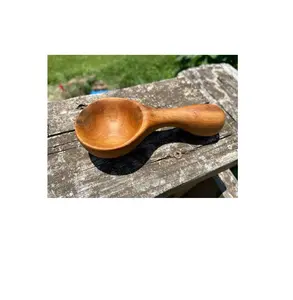 Eco-friendly paletta di legno con manico corto in legno massello di acacia cucchiaio strumento di cottura per bagno sale farina cucchiaio utensile da cucina