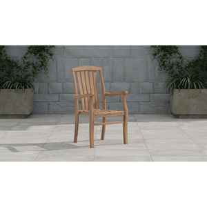 Chaises de jardin empilables en teck Fraser avec finition naturelle - Product Image 1