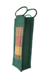 Custom Logo Reusable Portable Wine Carrier Tote <b>Bag</b> Non-Woven Red Wine Bottle Holder Cotton Geometric Pattern Jute <b>Gifts</b> - Product Image 3