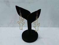 Boucles d'oreilles pendantes en laiton doré antique, style classique, pour soirée, design chic cactus, très tendance