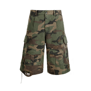 Custom Heavyweight Designer Distressed <b>Shorts</b> Plus Size <b>Men's</b> HIP HOP <b>Camouflage</b> High Quality Nylon Vintage <b>Men's</b> <b>Shorts</b> - Product Image 2