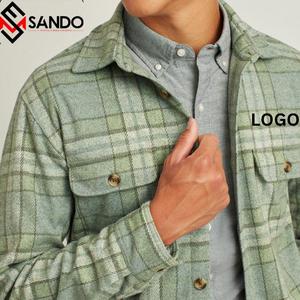 Custom logo Wholesale Cotton Long Sleeve Men Button Down Flannel <b>Shirts</b> <b>Plaid</b> <b>Shirt</b> for Men - Product Image 3
