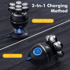 Rasoir électrique rechargeable pour hommes chauves, étanche, avec écran LED, rasoir rotatif IPX7, rasoir pour le visage - Product Image 5