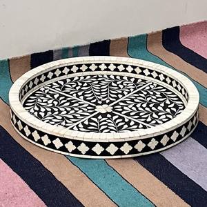 ถาดฝังกระดูกสำหรับเสิร์ฟเครื่องดื่มและจัดระเบียบถาดแม่มุกของตกแต่งบ้านร้านอาหาร - Product Image 2