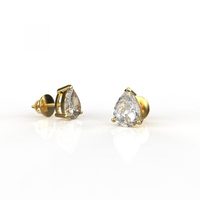 Серьги Avarta Jewellery из золота 14k/18k с выращенными в лаборатории грушевидными бриллиантами общим весом 2,50 карата, цвет/чистота D-VVS, сертификат BIS HUID, с гравировкой.