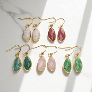 Bisel desigual Amazonita Pendientes colgantes de piedras preciosas-925 Pendientes finos de plata Joyería - Product Image 2