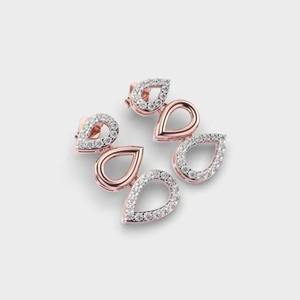 18K Rose Gold <b>Small</b> Diamond Stud <b>Earrings</b> for Women Delicate Fine Jewelry Perfect Birthday Graduation or Everyday Gift - Product Image 2