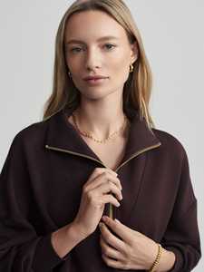 100% Cotton Custom Fleece Half Zip Pullover Quarter Zip Sweatshirt Oversized Long Sleeve Hoodie Women Plus Size Winter Feature - Product Image 5