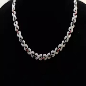 Dernière chaîne cubaine en diamant Moissanite en argent à forte demande en or blanc et jaune pour les occasions de mariage et de fête - Product Image 4