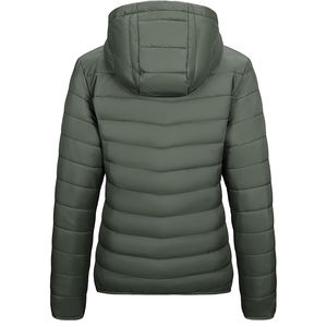 Veste bomber en coton/nylon imperméable à capuche, légère, à manches longues, zippée, sur mesure, de haute qualité, pour femmes - Product Image 2