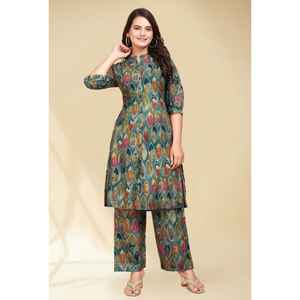 LANZAMIENTO NUEVO CASUAL WEAR HEAVY PREMIUM ALINE KURTI PLAZZO PAREJA DE TELA HEAVY RAYON - Product Image 1