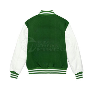 Chaqueta de Invierno de Lana de Alta Calidad, Diseño Moderno, Color Verde, Mangas Largas, Chaqueta Deportiva de Béisbol para Hombre, Hecha en Pakistán - Product Image 2