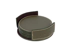 Posavasos decorativos absorbentes de cuero PU redondos impermeables personalizados con tema único para taza de café con Base de corcho - Product Image 2