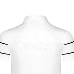 เสื้อโปโลแขนสั้นสำหรับผู้ชายพิมพ์ลายโลโก้100% ผ้าฝ้ายระบายอากาศได้ดีถักลาย - Product Image 5