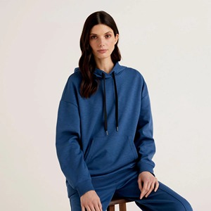 Pull à capuche en coton à manches longues pour femmes, col à capuche tricoté respirant, logo personnalisé imprimé personnalisable - Product Image 4