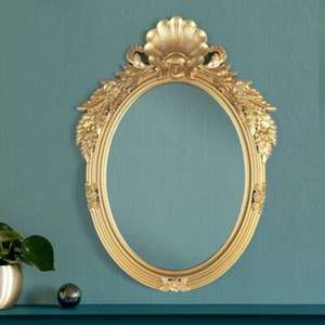 Elegant and Timeless Antique Brass <b>Mirror</b> Frame with Luxury Craftsmanship for <b>Vintage</b>-themed Living Room Decor - Product Image 5