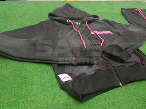 Sudadera con Capucha de Invierno para Mujer, Personalizada, de Alta Calidad, con Estampado de Serigrafía y Pedrería, 100% Algodón, Gruesa, Lisa, Lavada al Ácido, Extragrande, con Cremallera y Corte Recortado - Product Image 3