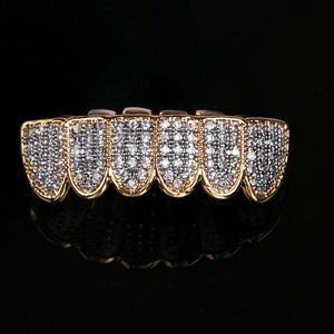 Gril personnalisé hip hop glacé vvs moissanite Gril à dents VVS Moissanite Grilles à dents en or massif 14K pour hommes - Product Image 4