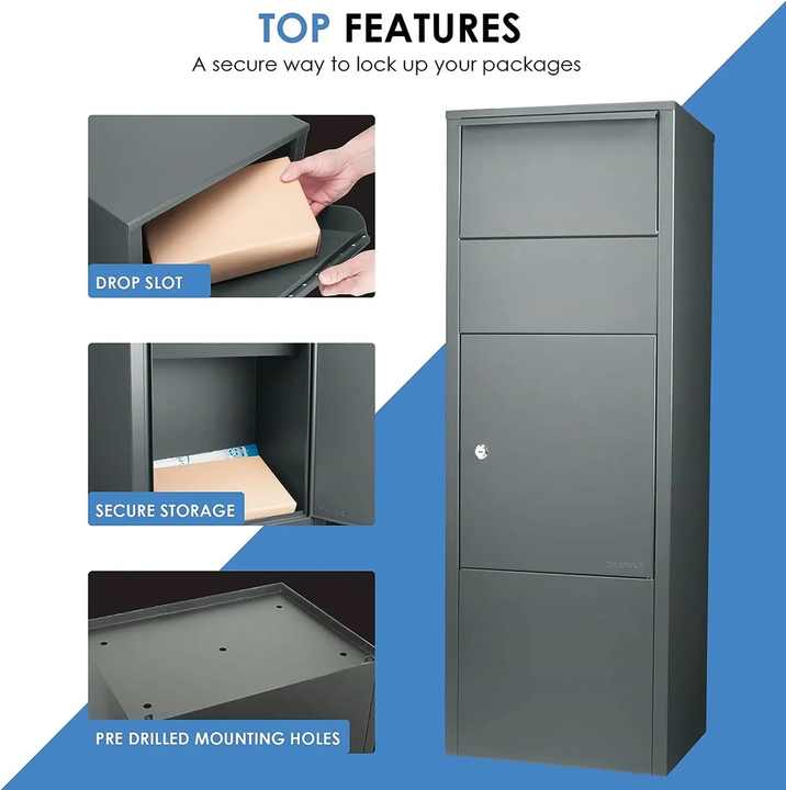 Parcel Mailbox Metal Galvanized Steel Items Post-Mounted Outdoor Standing Package Large Furniture OEM ODM Letterbox from Vietnam