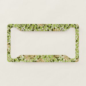 Marco para matrícula con diseño de flores verdes de madreselva de William Morris - Product Image 1