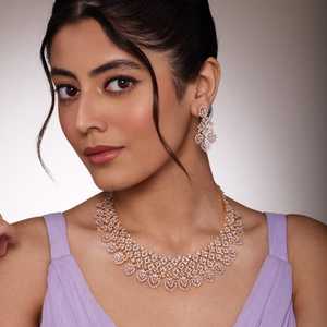 Zircon Necklace 187173 Elegant <b>Wedding</b> <b>Accessory</b> with Dazzling Zircon Stones - Product Image 3