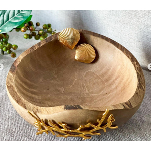 Vaisselle décorative moderne pour la maison-Bol en bois de qualité de luxe Accents métalliques Mariage écologique Convient Prix de gros - Product Image 1