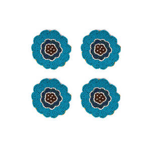 Dessous de verre perlé le plus précieux Forme florale Conception multicolore Brodé à la main Travaux d'aiguille par des artisans qualifiés Ensembles de sous-verres perlés - Product Image 6