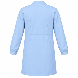 Doctor Coat Ice Blue <b>Wing</b> <b>Collar</b> Medical Lab Uniform Custom Wholesale Unisex Healthcare Workwear with Two Vertical Welt Pockets - Product Image 2
