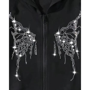 Conjunto Deportivo de Dos Piezas con Capucha y Pedrería para Invierno, Fabricante, Manga Larga, Holgado, Felpa, Unisex - Product Image 4